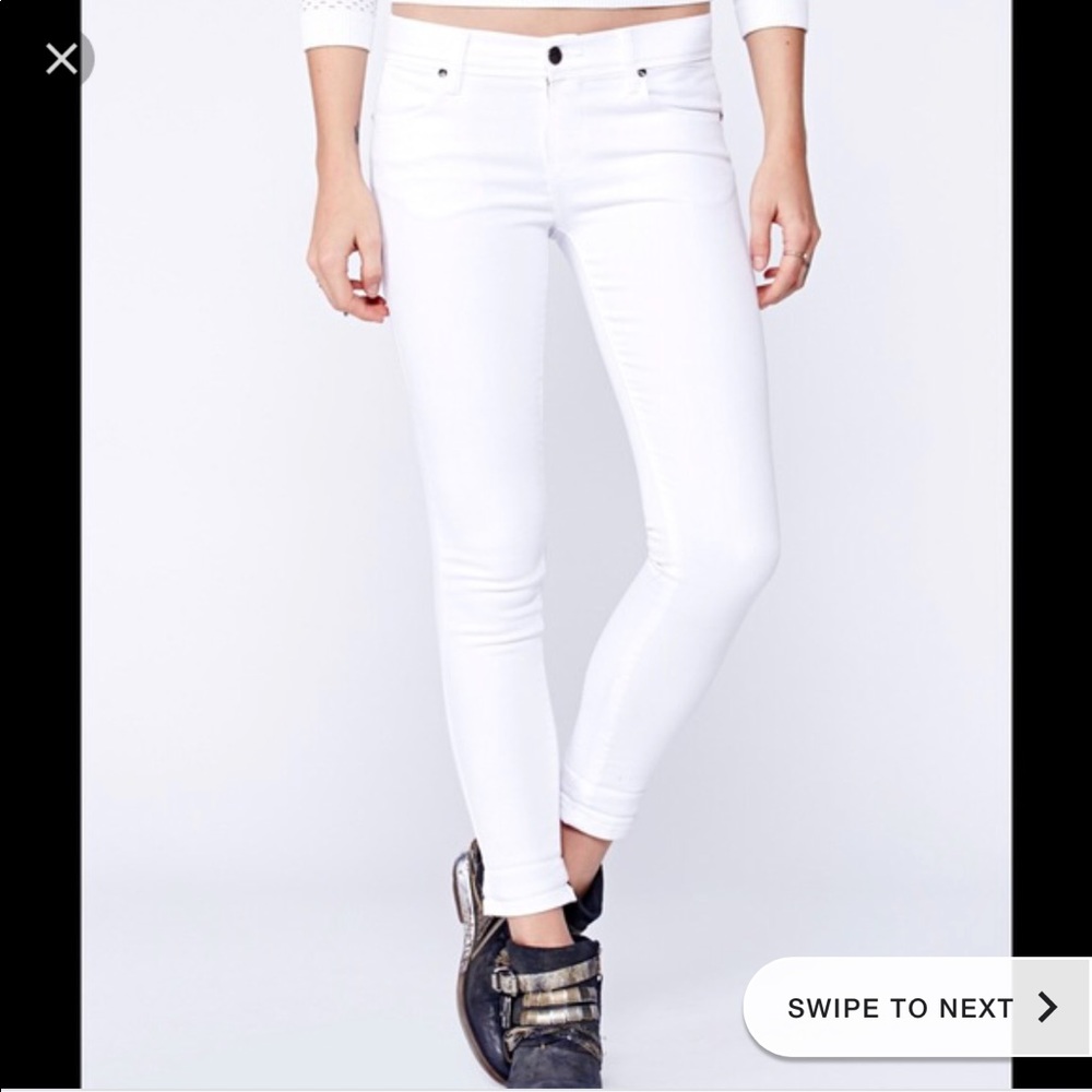 White free people skinny jeans size 25